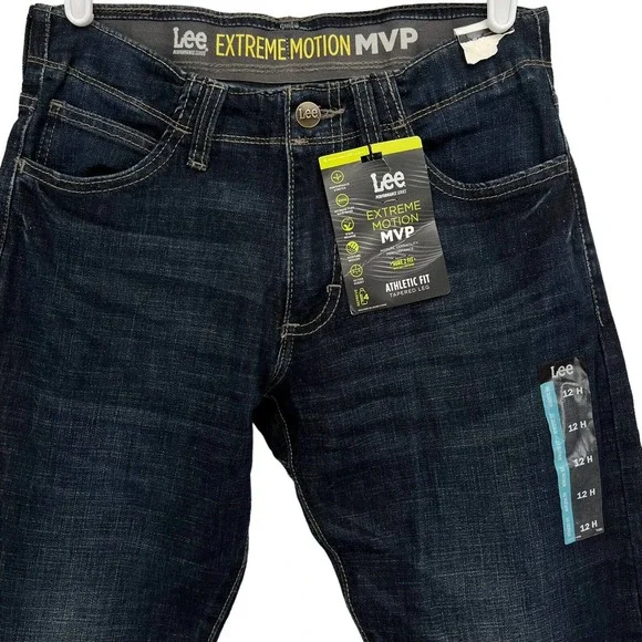 Lee Performance Series Extreme Motion MVP Boys Athletic Fit Denim Husky 12 - Picture 3 of 13